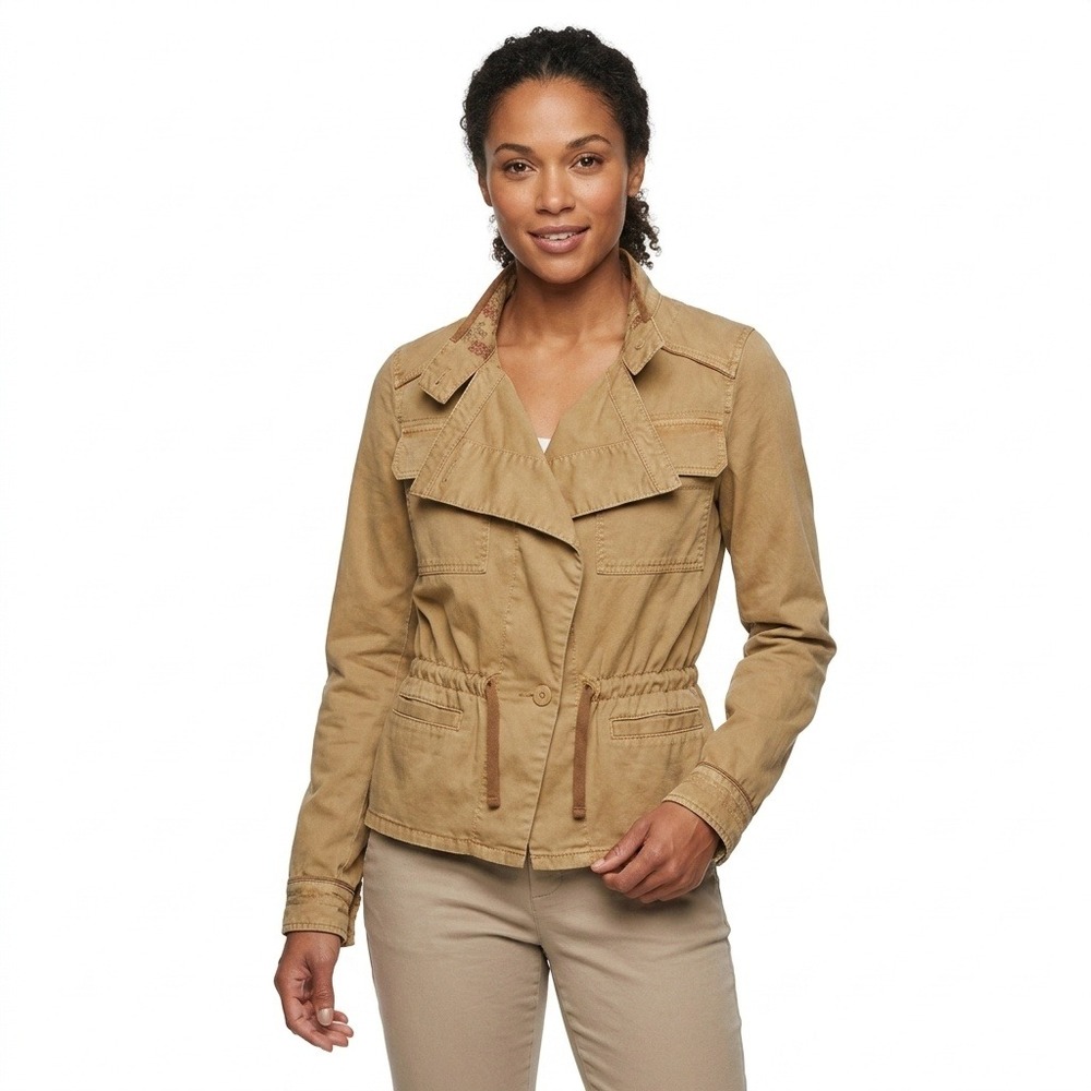 Hei Hei Anthropologie Women Tan Khaki Utility Jacket  100% Cotton - Size Small